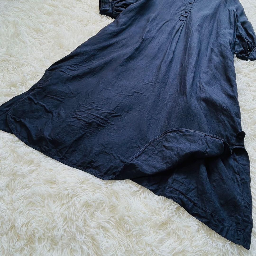 美品 Pale Jute ペールジュート リネンワンピース ロング ラピスブルー