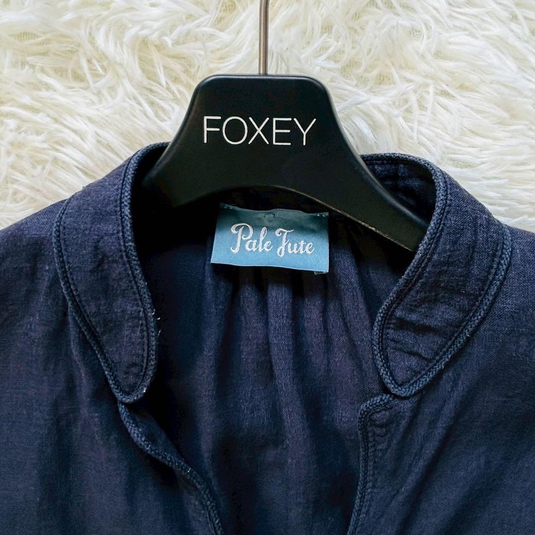 美品 Pale Jute ペールジュート リネンワンピース ロング ラピスブルー