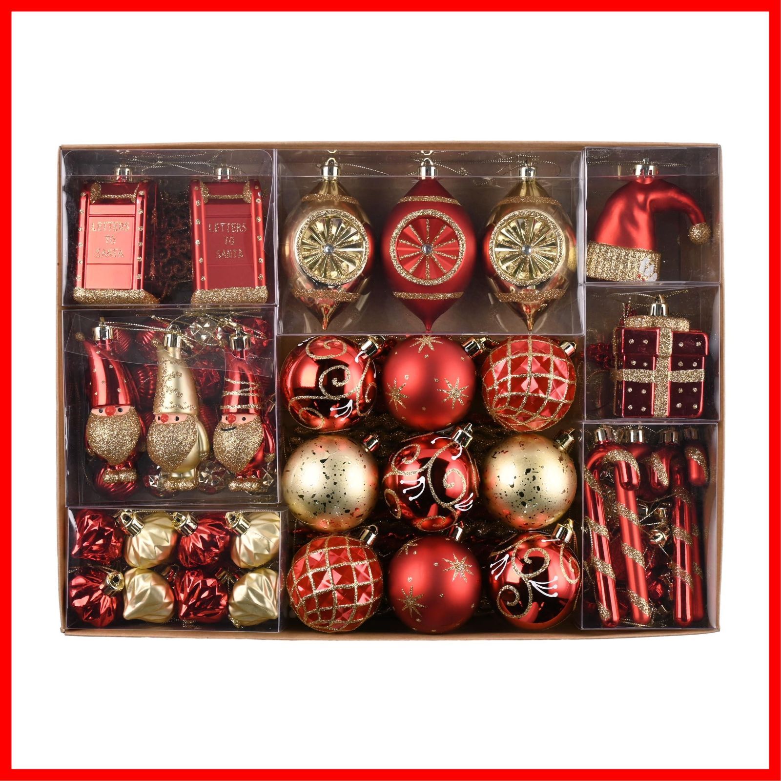 飾り ツリー ボール 飾り付け セット おしゃれ 豪華 ゴージャス オーナメント ボール レッド ゴールド 北欧風 Madelyn 赤金 Valery