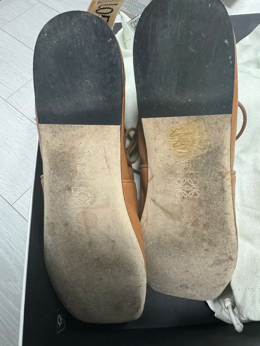  LOEWE ロエベ ダービーシューズ キャメル 38 フラットシューズ バレエシューズ パンプス