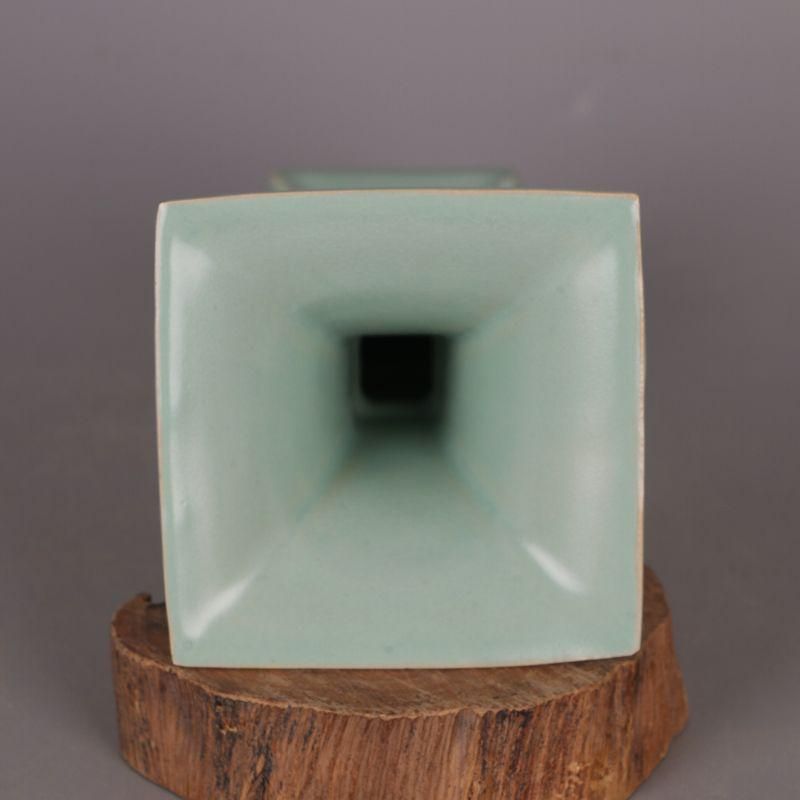 宋汝窯青釉支釘花瓶 景徳鎮 陶磁器 装飾品 現代工芸品 美術品 置物