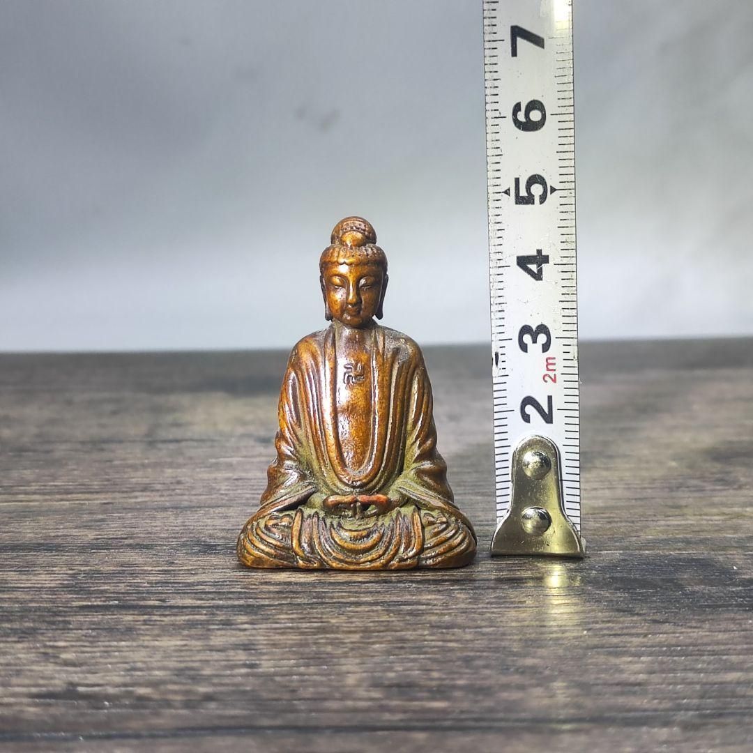 仏教美術 銅像 仏像 釈迦牟尼仏坐像 小仏像 銅製 銅器 - メルカリ
