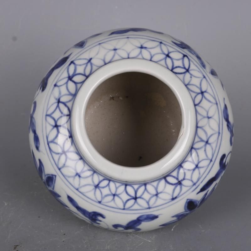 清光緒青花纏枝蓮紋壺 景徳鎮 陶磁器 装飾品 現代工芸品 美術品 置物