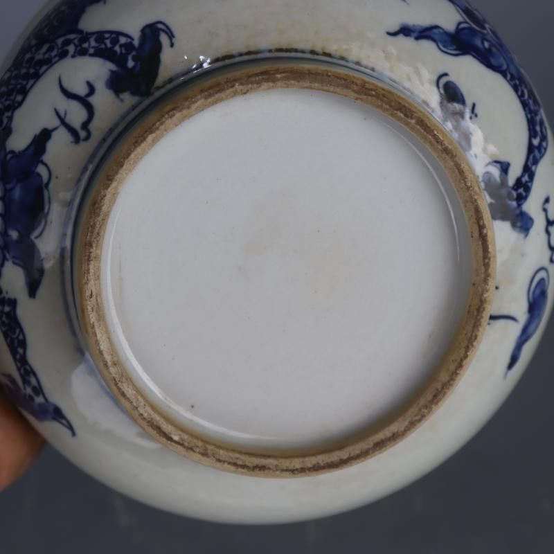 清康煕青花竜紋香炉 景徳鎮 陶磁器 装飾品 現代工芸品 美術品 置物