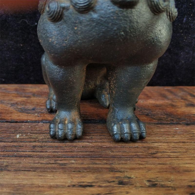 鉄器 獅子 一対瑞獣 応接間 書斎茶舎 鎮宅 辟邪 開運風水 招財 置物