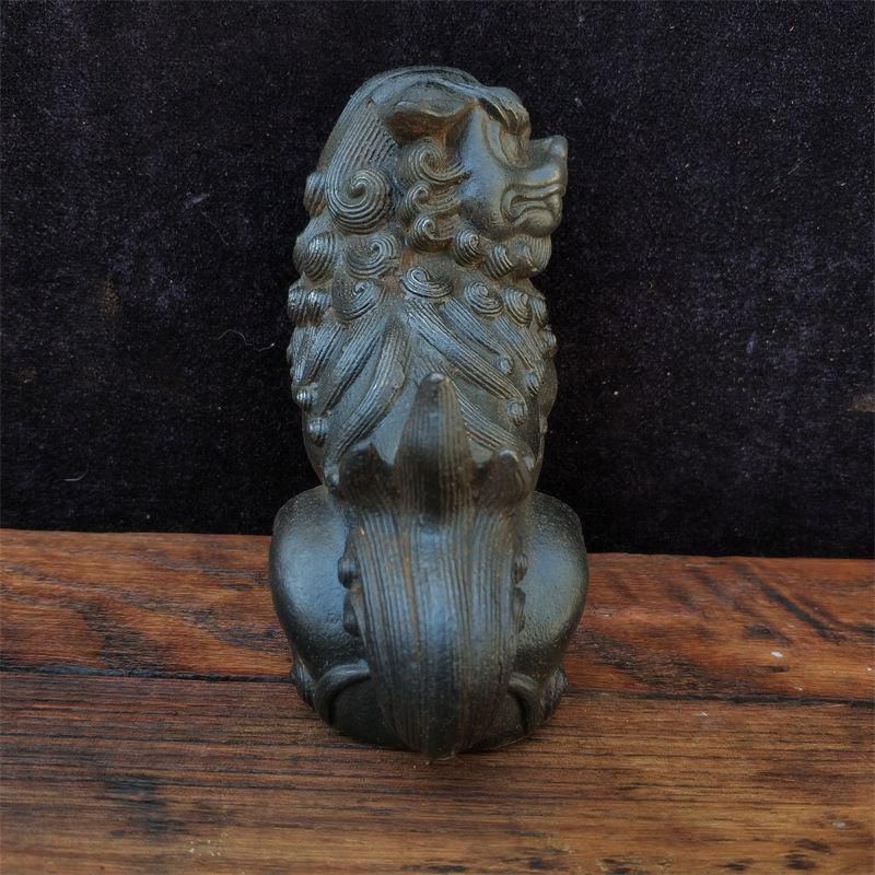 鉄器 獅子 一対瑞獣 応接間 書斎茶舎 鎮宅 辟邪 開運風水 招財 置物