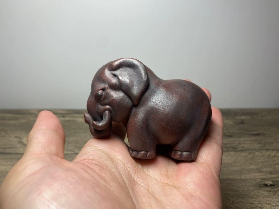 宜興 紫砂 茶道具 茶寵 茶玩 吉象 蓋置 装飾品 工芸品 置物 - メルカリ