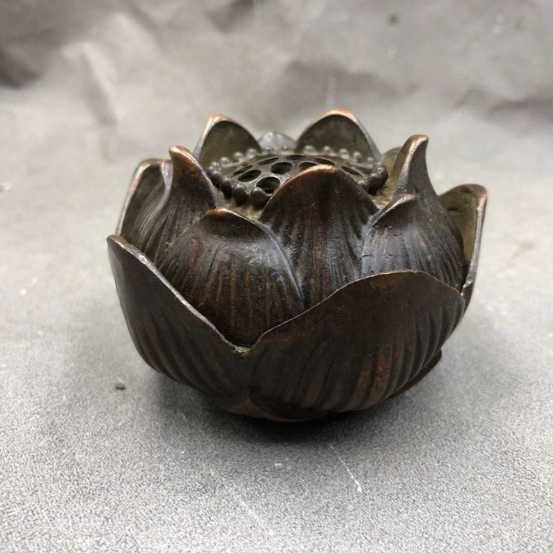 香炉 蓮花炉 宣字底 香薫炉 香道具 装飾品 工芸品 銅製品 置物 - メルカリ