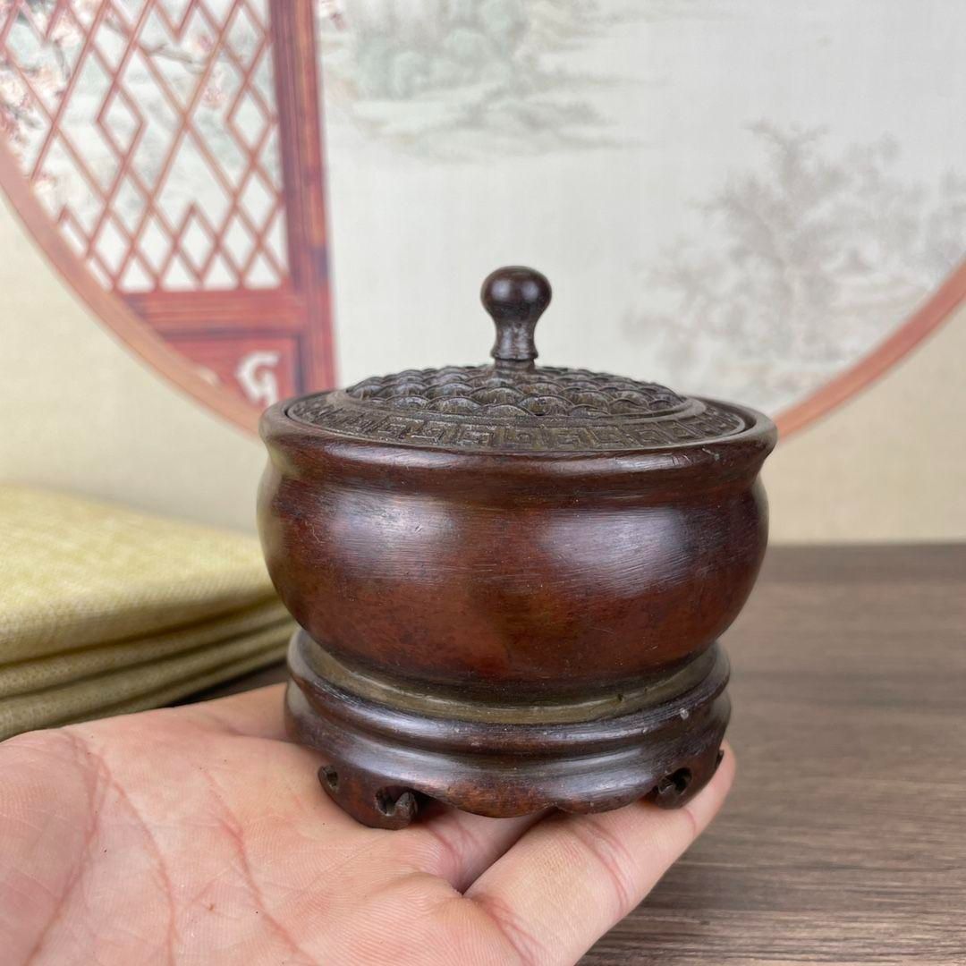 銅器 香炉 連体台薫炉 茶台香炉 香道具 装飾品 工芸品 置物 - メルカリ