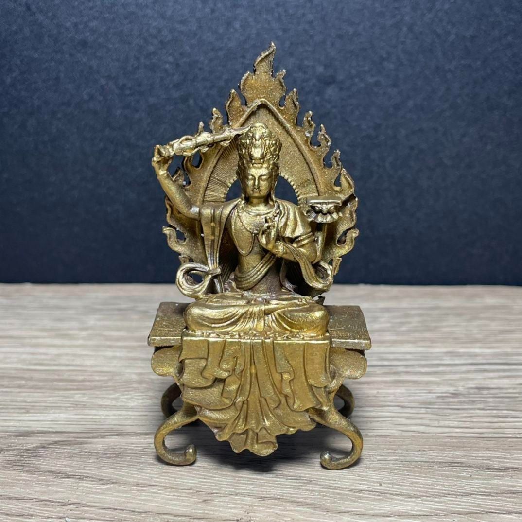 菩薩 観音 銅製 仏像 彫刻 置物 開運 風水 - メルカリ