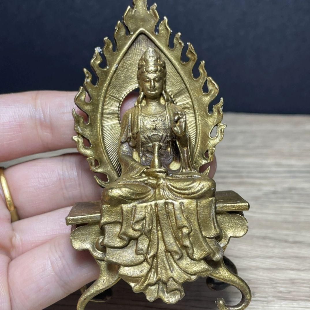 菩薩 観音 銅製 仏像 彫刻 置物 開運 風水 - メルカリ