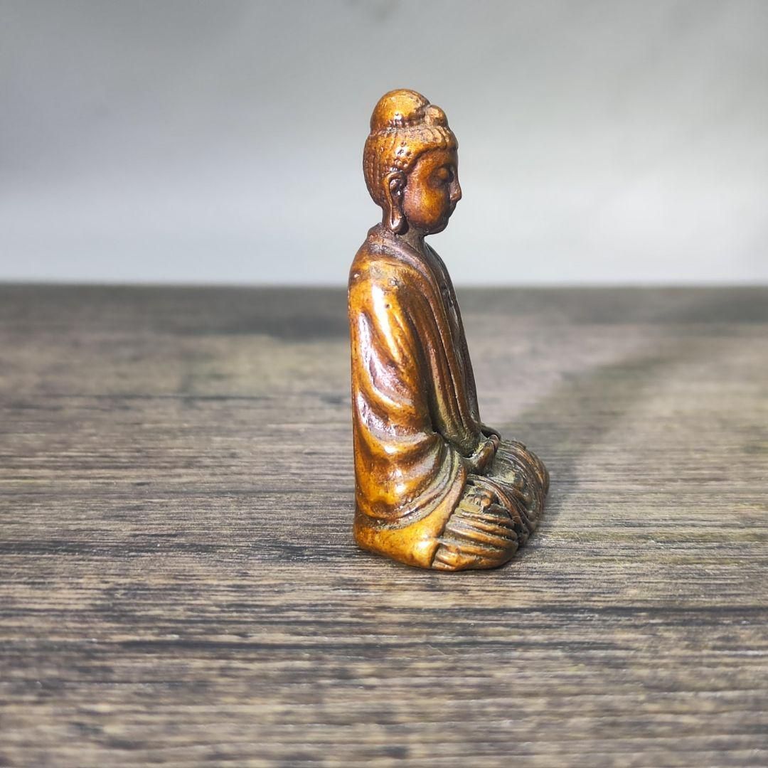 仏教美術 銅像 仏像 釈迦牟尼仏坐像 小仏像 銅製 銅器 - メルカリ