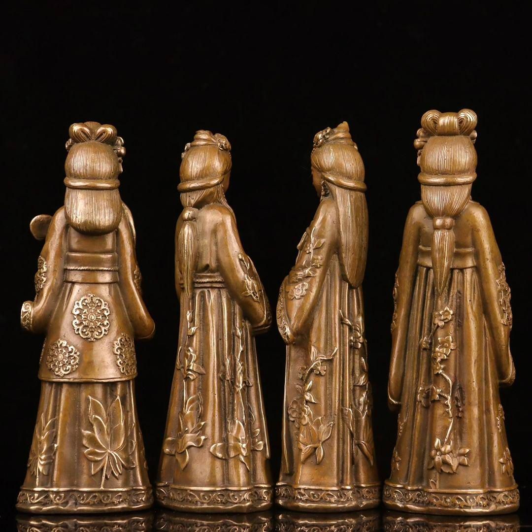 銅器 銅像 琴棋書画仕女銅像 芸術品 書斎 玄関 客間 装飾品 工芸品