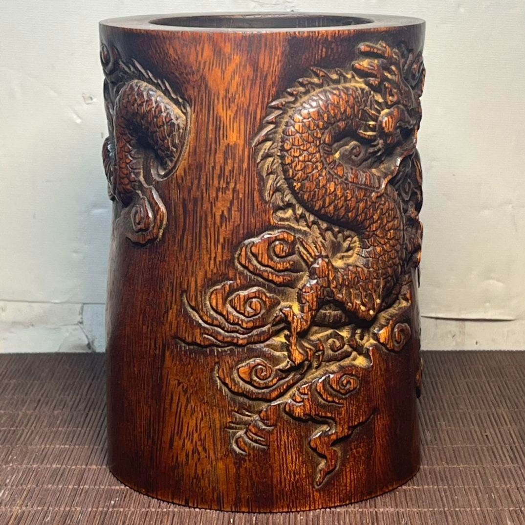 木彫り 二龍戯珠筆箱 書道具 文房具 現代工芸品 美術品 置物 木彫り 二龍戯珠筆箱 書道具 文房具 現代工芸品 美術品 置物 - メルカリ