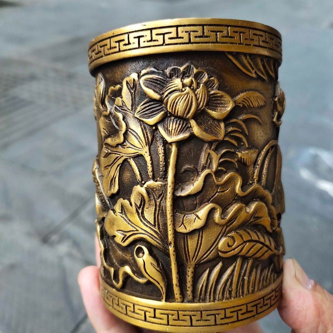 銅器 筆箱 文房具 蓮花筆箱 装飾品 工芸品 置物 - メルカリ