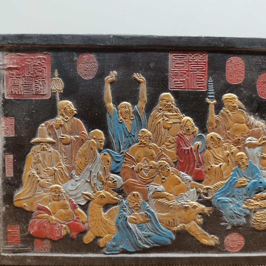 黒墨塊 墨条 十八羅漢 書道具 文房具 工芸品 美術品 置物 - メルカリ