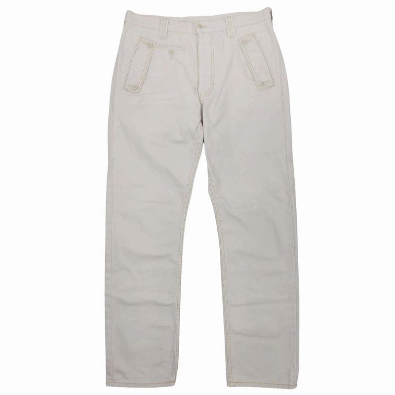 07SS コムデギャルソンオムプリュス COMME des GARCONS HOMME PLUS ゴールドステッチ ワークパンツ コットン ボトムス チノパン ストレート PS-P062 サイズSS アイボリー オフホワイト メンズ