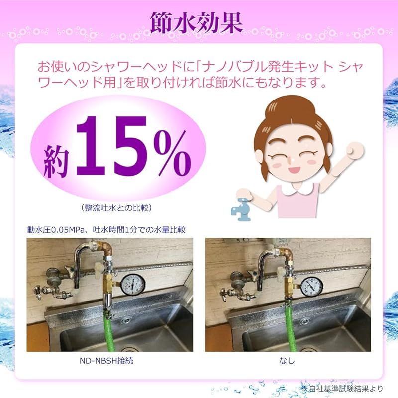 ナノバブル発生キット 日本電興 微細気泡 シャワーヘッド用 樹脂 シャワー : | DENKO NIHON 日本製 ND-NBSH 簡単接続 ナノバブル発生キットSE ND G1⁄2