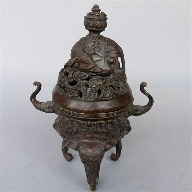 銅器 香炉 吉祥象薫香炉 仏堂香具茶台 置物 装飾品 工芸品 - メルカリ
