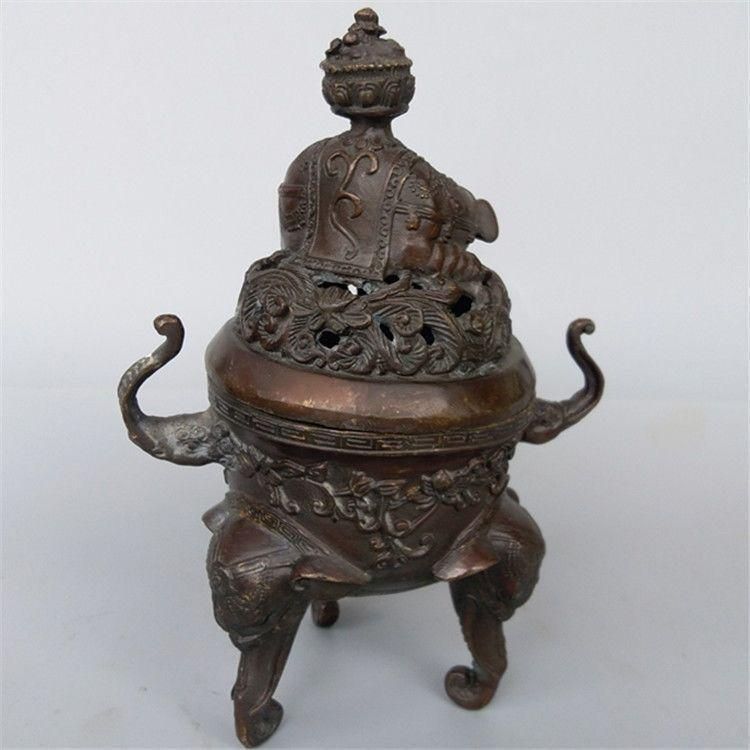 銅器 香炉 吉祥象薫香炉 仏堂香具茶台 置物 装飾品 工芸品 - メルカリ