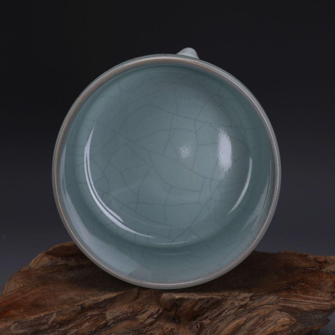 汝窯絞糸琺瑯彩寿字纏枝蓮三足玄紋香炉 景徳鎮 装飾品 現代工芸品 美術品 置物 汝窯絞糸琺瑯彩寿字纏枝蓮三足玄紋香炉