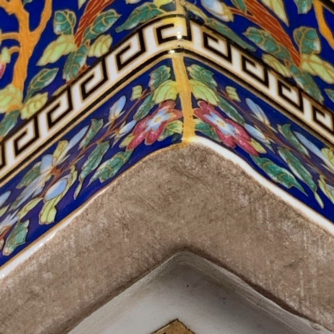 パステル琺瑯彩花鳥蒔絵四方尊瓶 景徳鎮 陶磁器 装飾品 現代工芸品