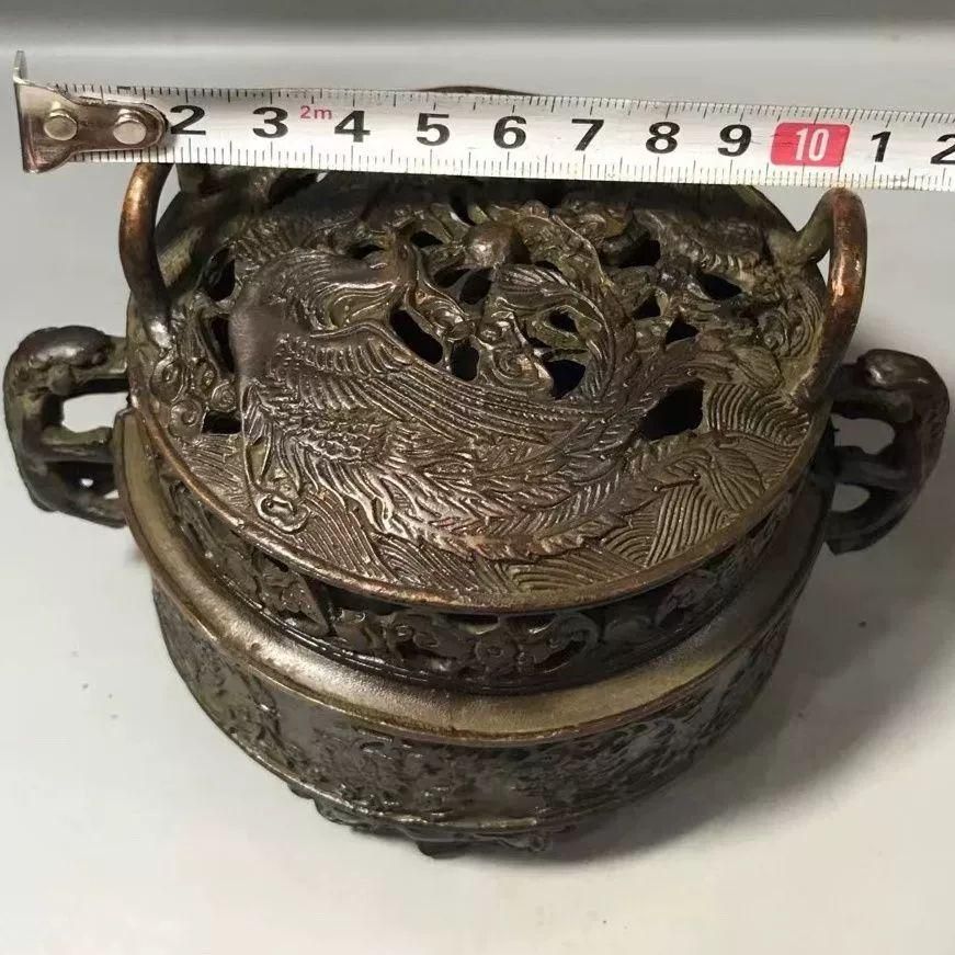 銅器 龍鳳香炉 薫香炉 茶道茶芸香薫炉 香道具 茶道具 装飾品 工芸品