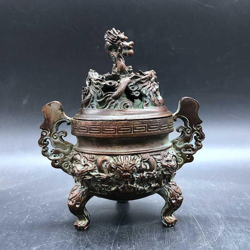 香炉 九龍香炉 香具 銅製品 置物 - メルカリ