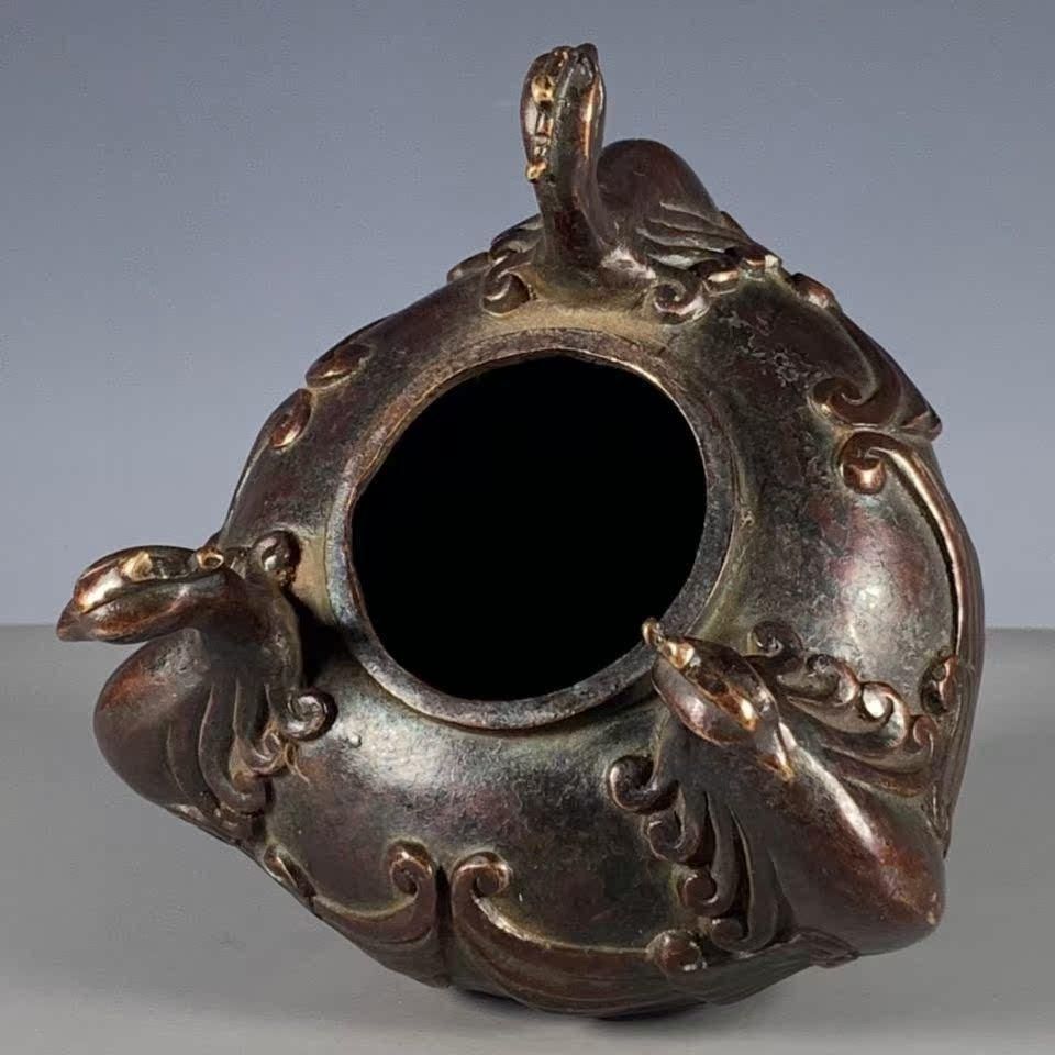 銅器 三足鼎 三鳳朝陽香炉 香道具 装飾品 現代工芸品 美術品 置物 銅器 三足鼎 三鳳朝陽香炉 香道具 装飾品 現代工芸品 美術品 置物