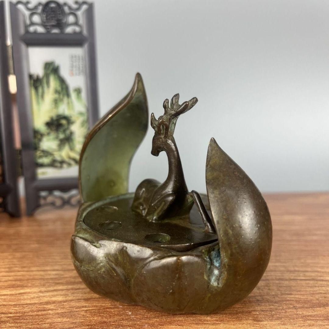 銅器 香炉 一路連科梅鹿薫香炉 香道具 装飾品 工芸品 置物 - メルカリ