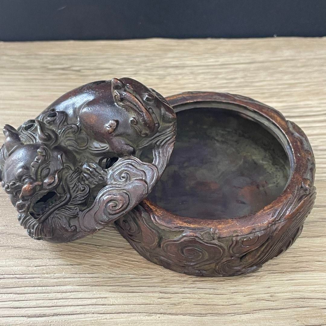 与鹿同春 薫香炉 灰皿 墨盒 置物 香道具 装飾品 工芸品 銅器 与鹿同春 薫香炉 灰皿 墨盒 置物 香道具 装飾品 工芸品 銅器