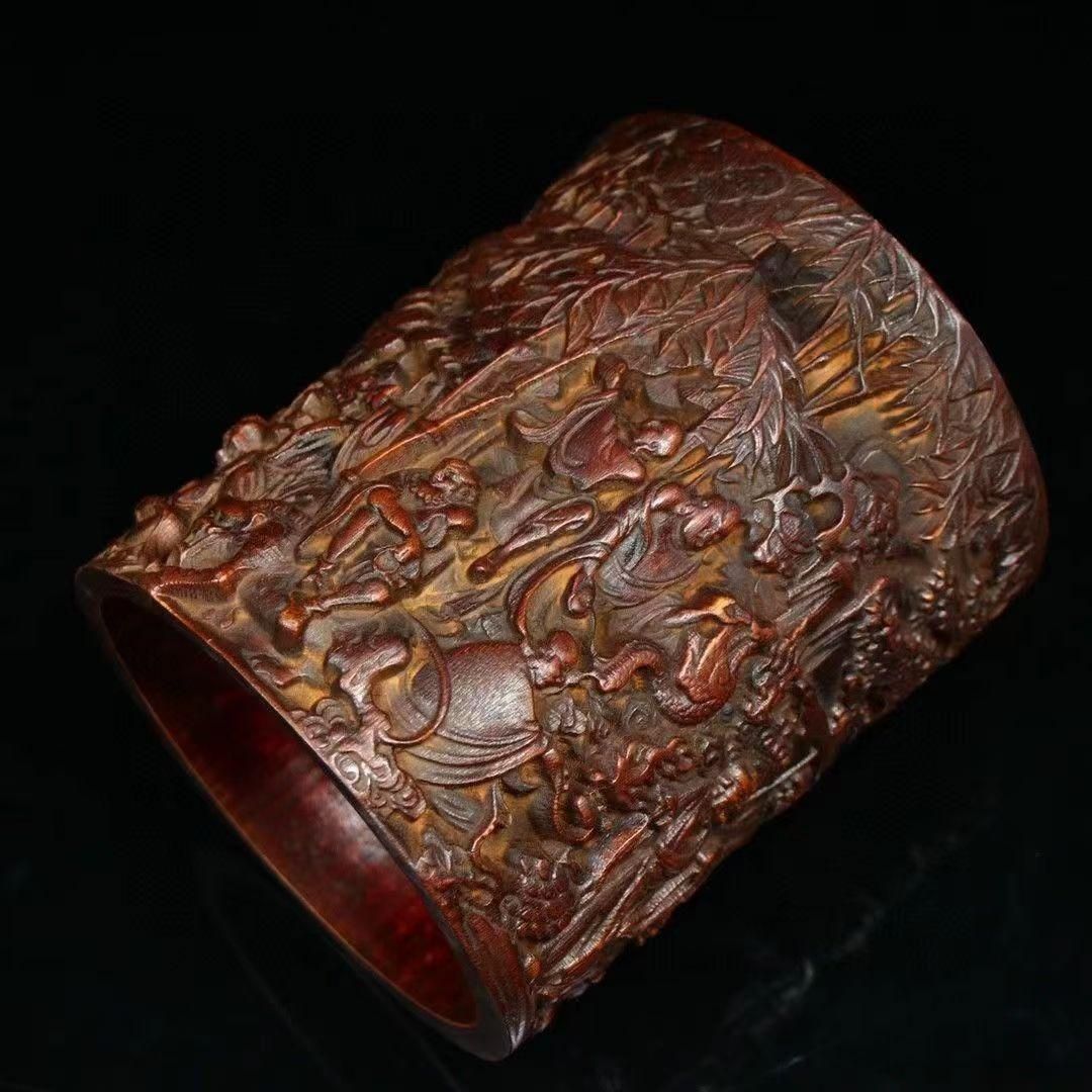 手作り 竹彫り十八羅漢筆箱 文房置物・案頭 - メルカリ