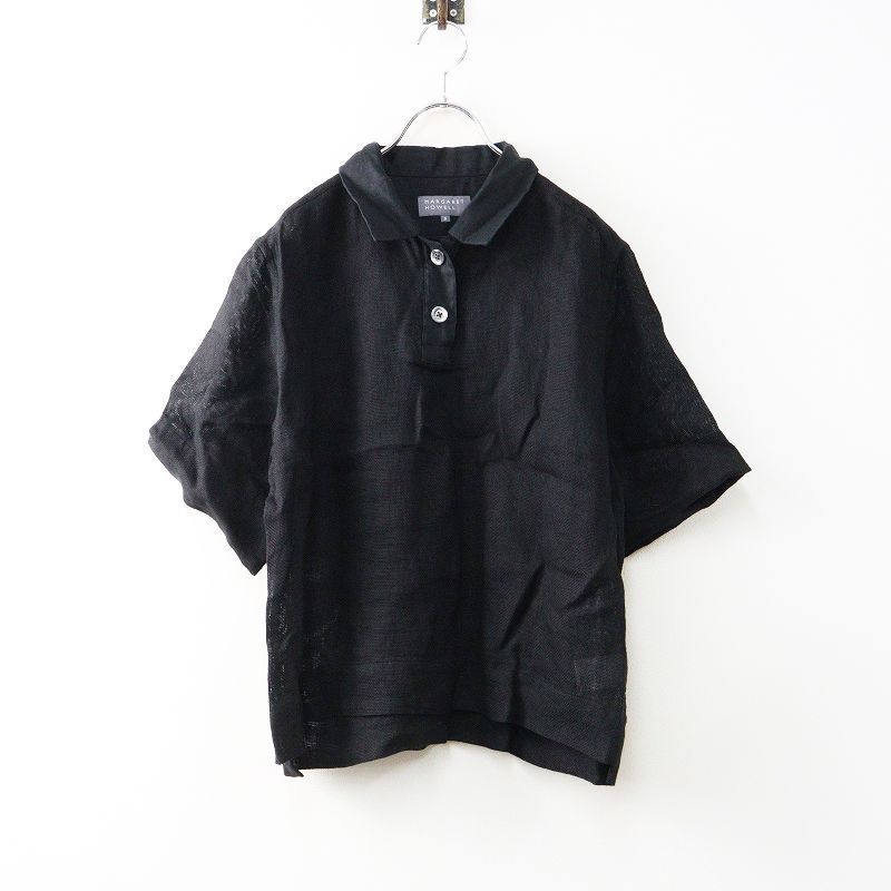 2025 SS マーガレットハウエル HOWELL LINEN AIRTEX SHIRT リネン エアテックス シャツ 2 ブラック