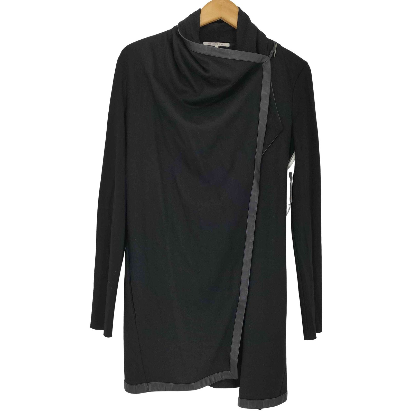 ヘルムートラング HELMUT LANG レザーパイピングカーディガン