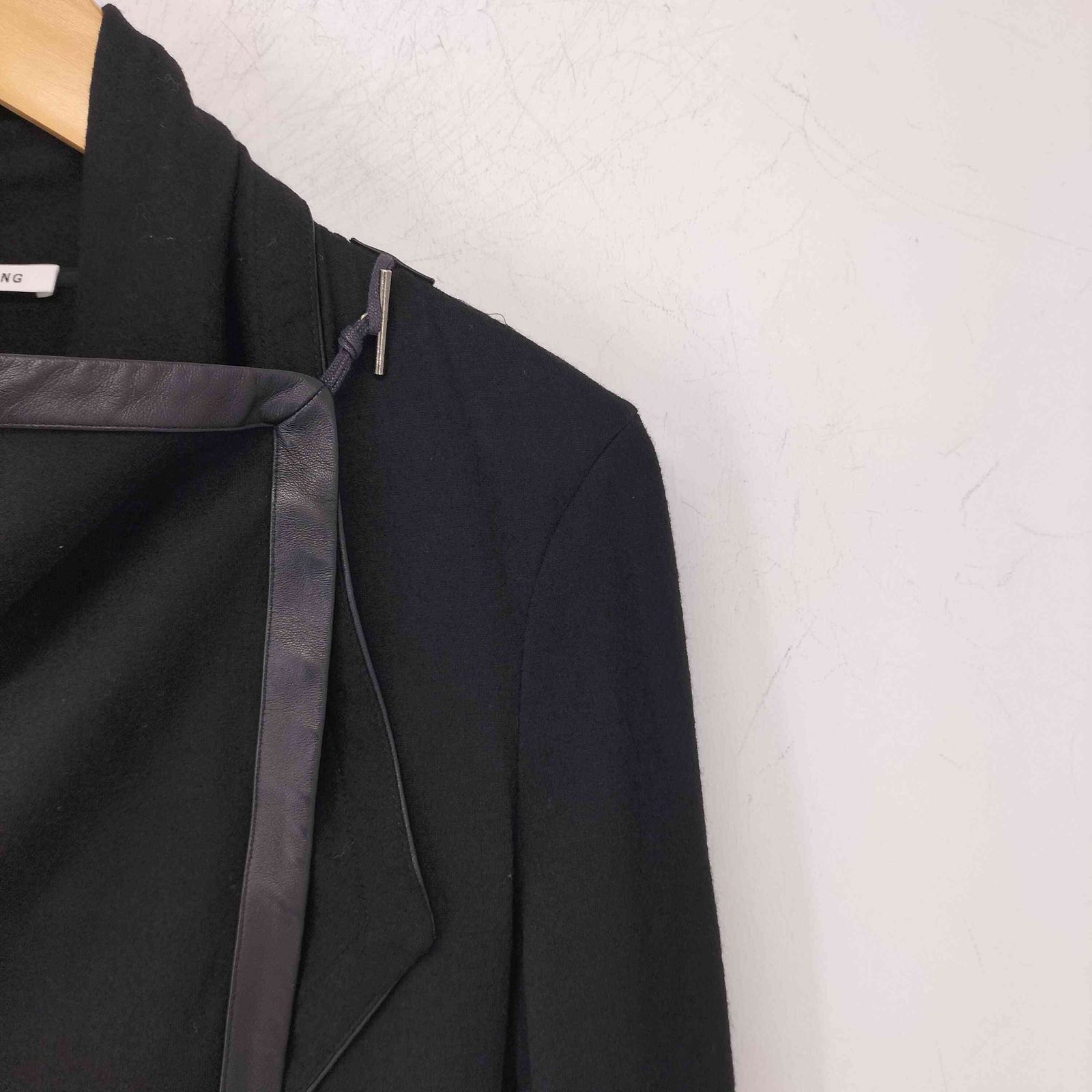 ヘルムートラング HELMUT LANG レザーパイピングカーディガン