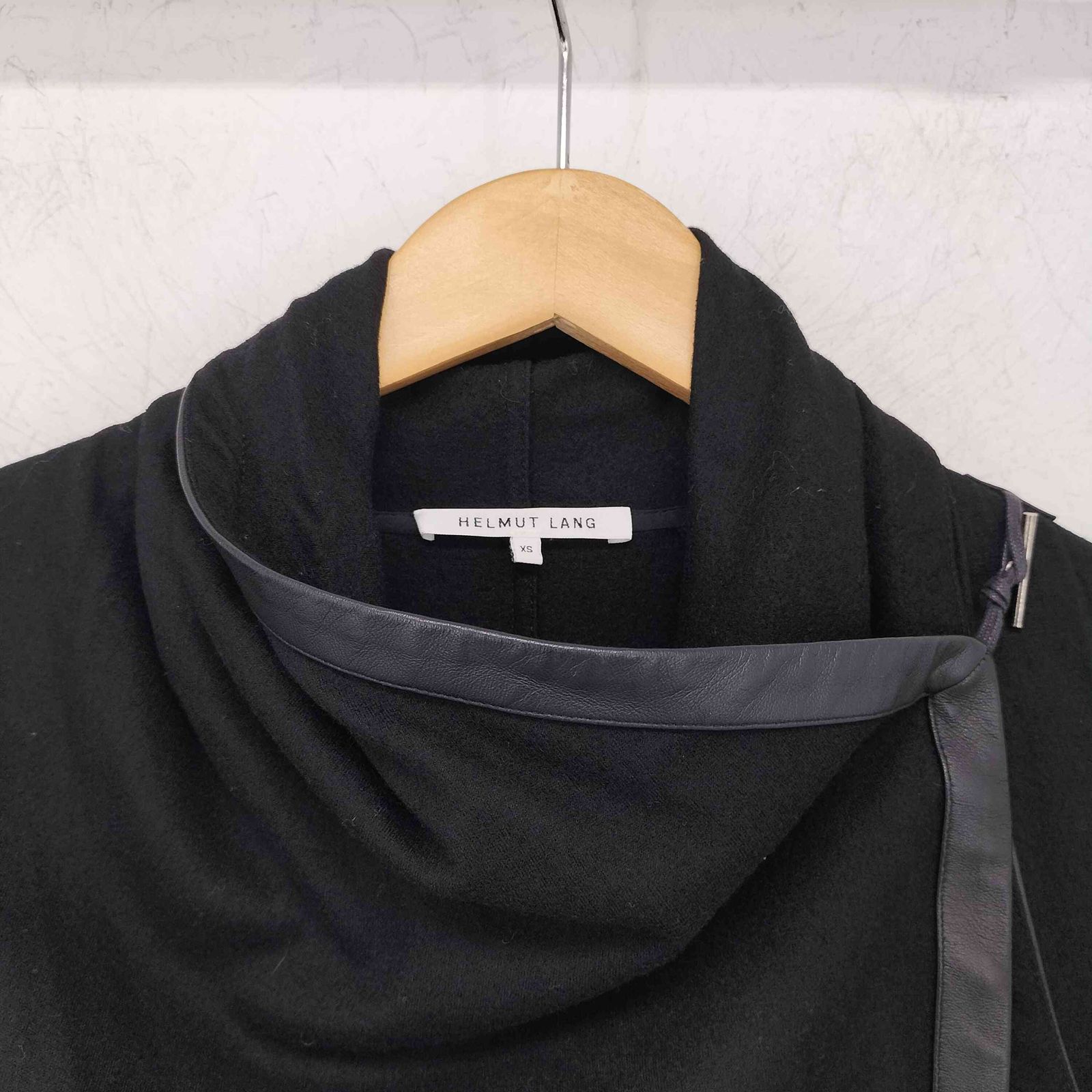 ヘルムートラング レザーパイピング ドレープ カーディガン XS ヘルムートラング HELMUT LANG レザーパイピングカーディガン