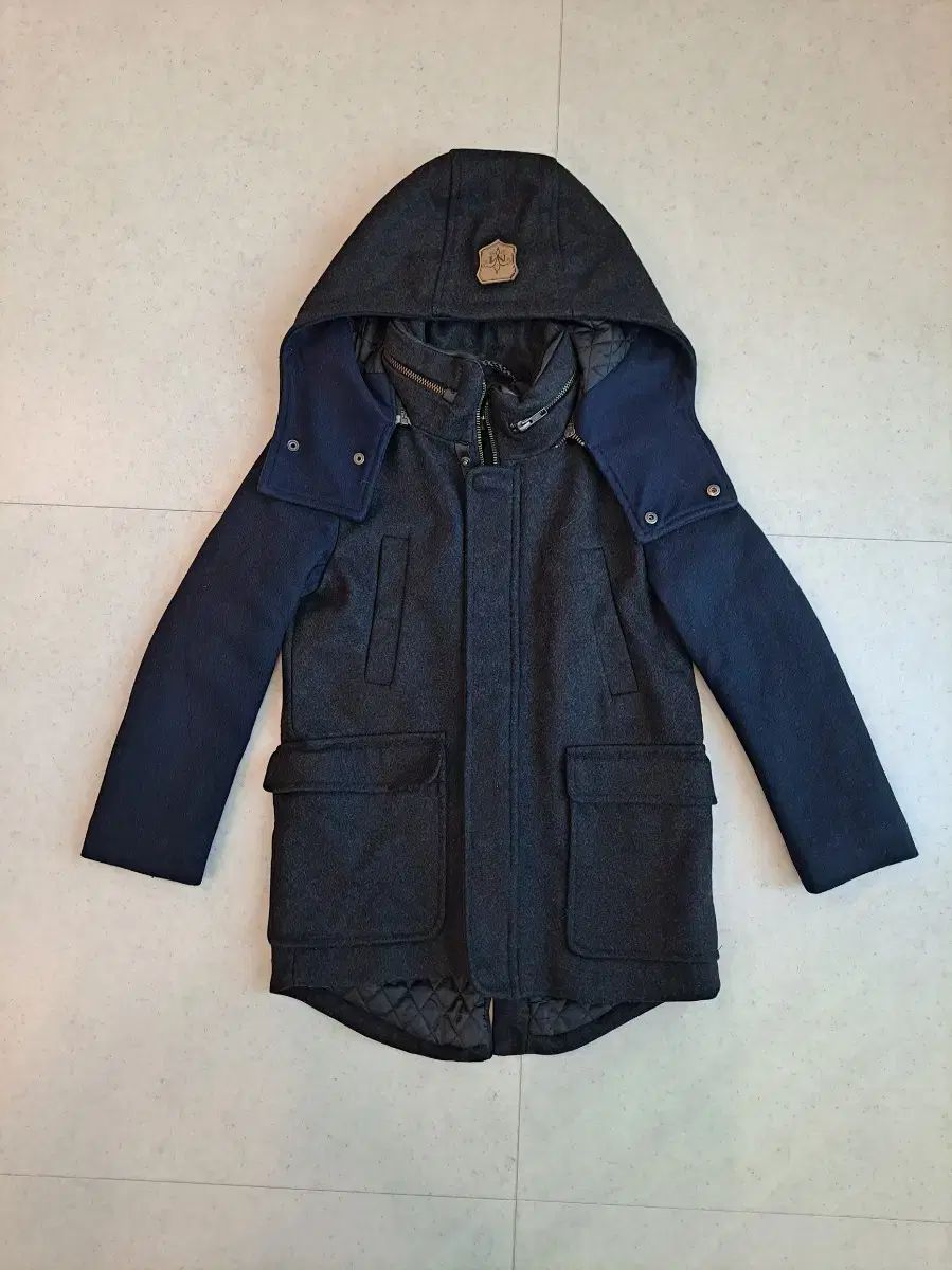 Mackage フード ウール コート チャコール ネイビー バイ