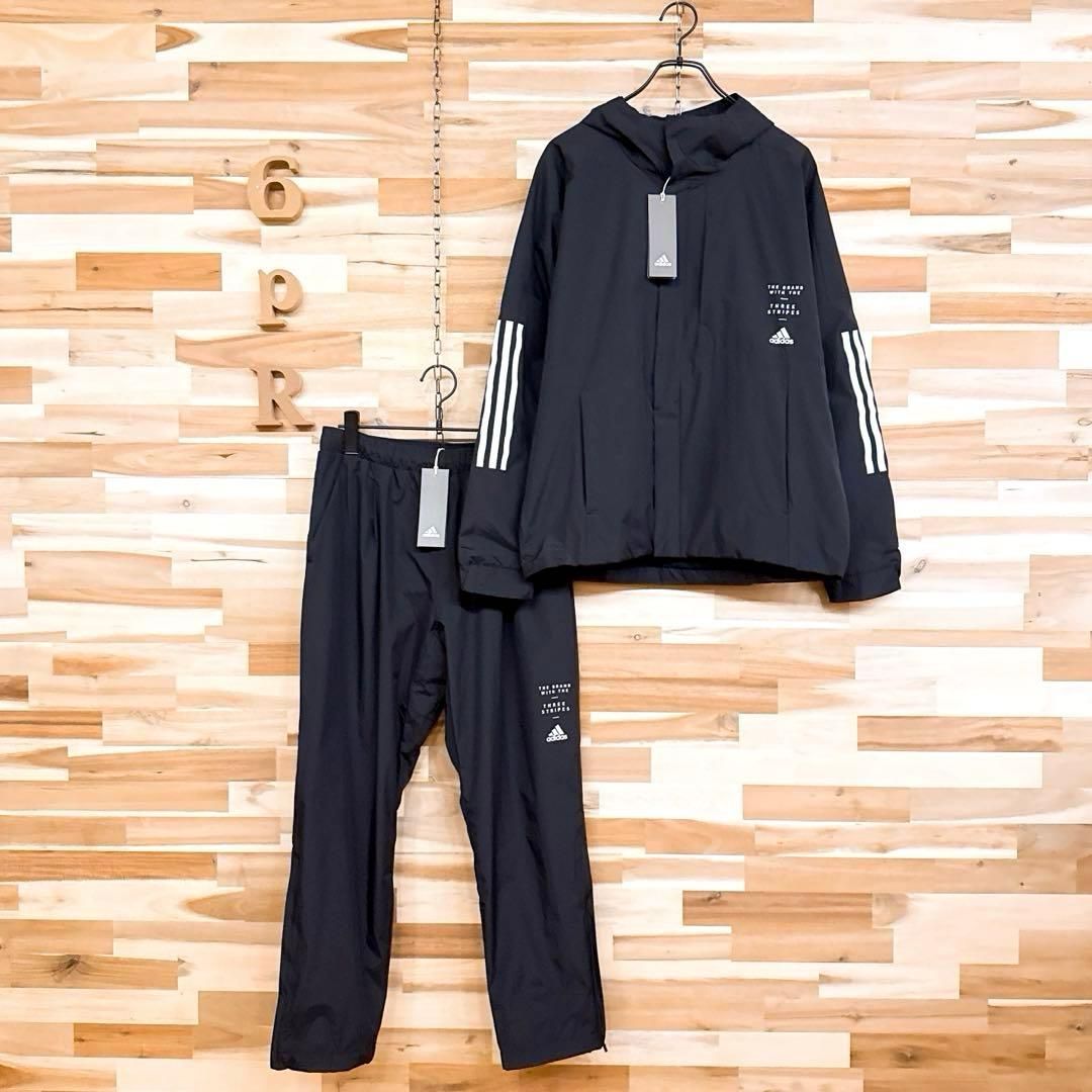 アディダス トレーニング ウェア セットアップ 上下セット M 黒×白ホワイト モノトーン