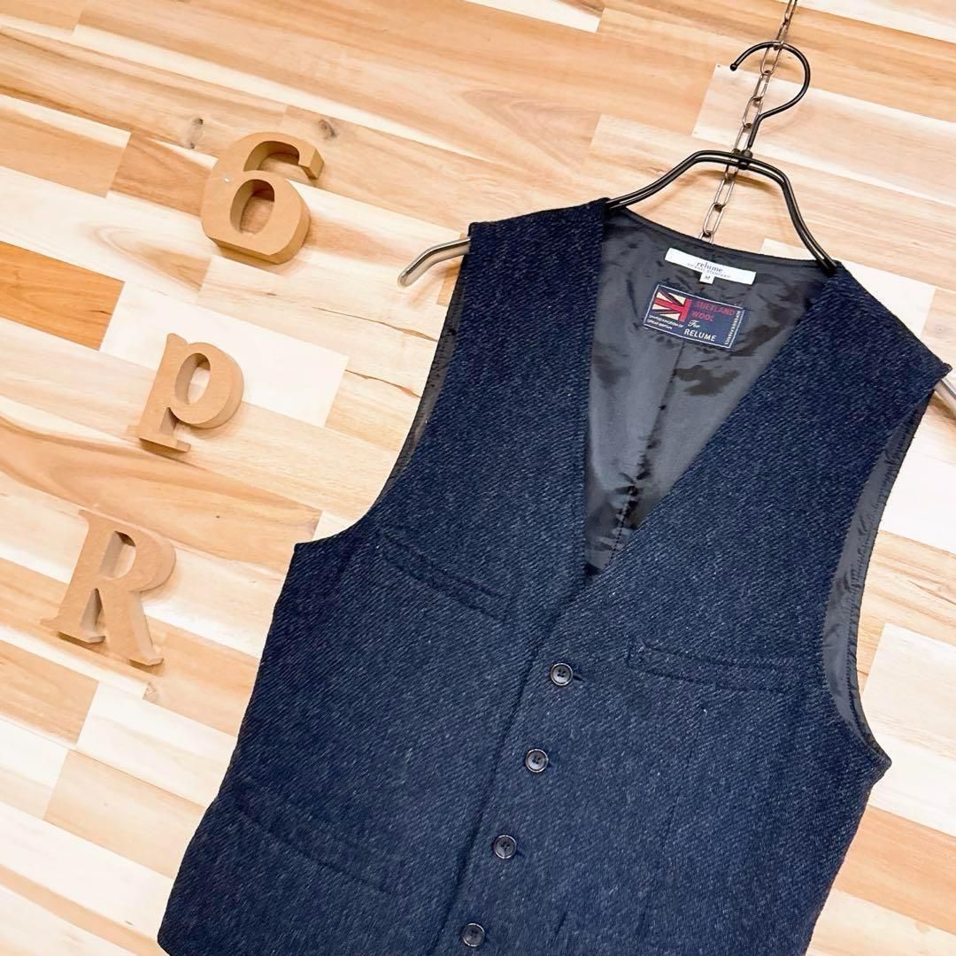 ジャーナル シェットランド ウール ベスト ビジネスM 紺ネイビー