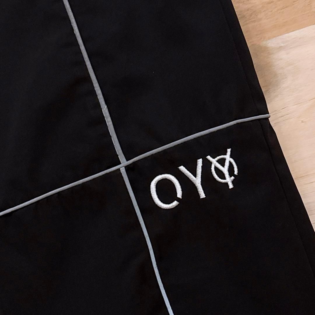 オーワイ】OY リフレクター パイピング ライン ナイロン パンツ 黒 