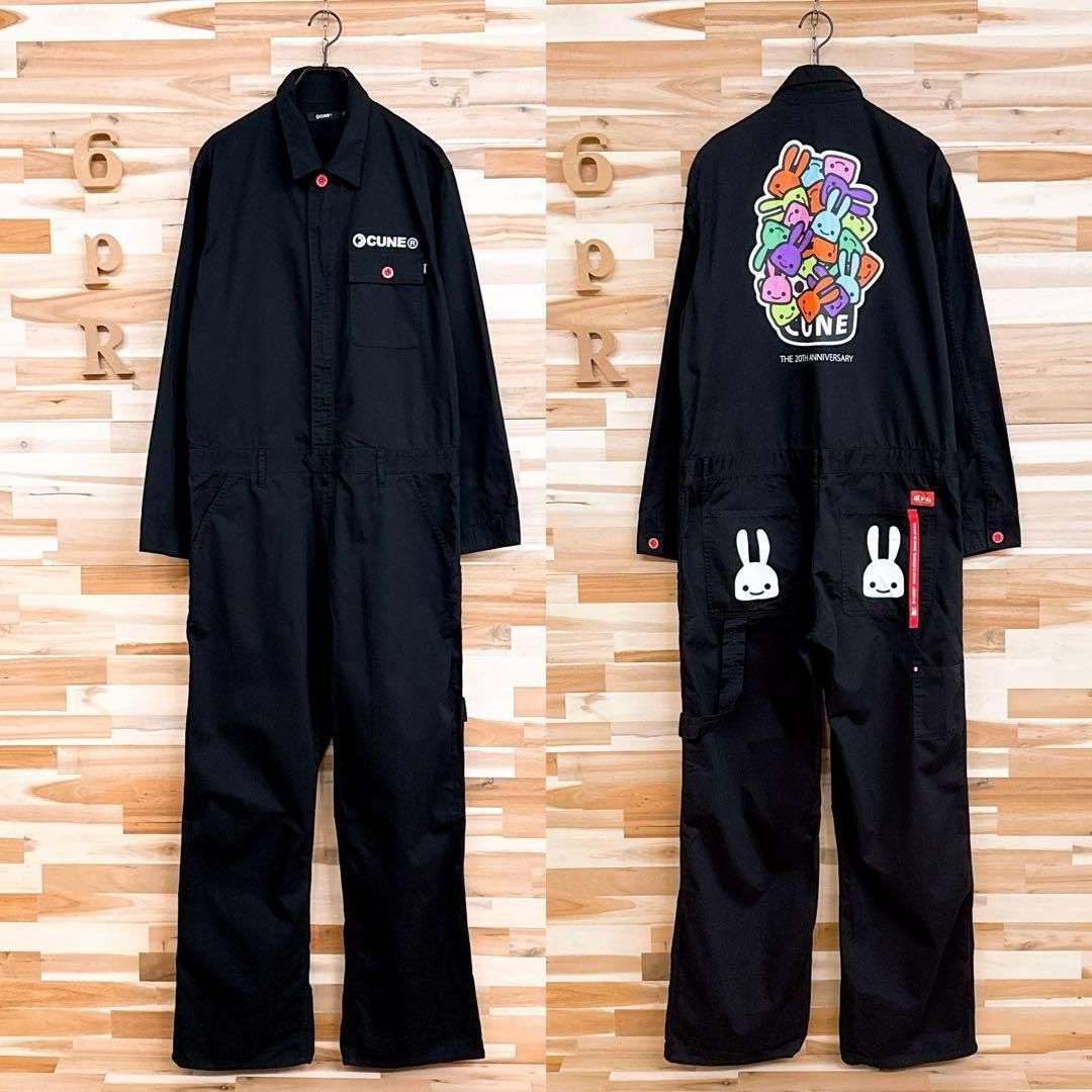 超激 キューン 20周年 20th記念 つなぎ オールインワン 黒×白ホワイト