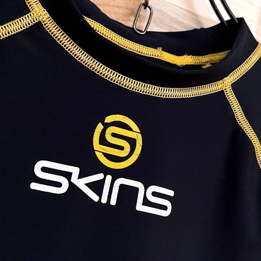【スキンズ】コンプレッション インナーウェア 半袖Tシャツ スポーツ L 黒×黄 スキンズ】コンプレッション インナーウェア 半袖Tシャツ スポーツ L
