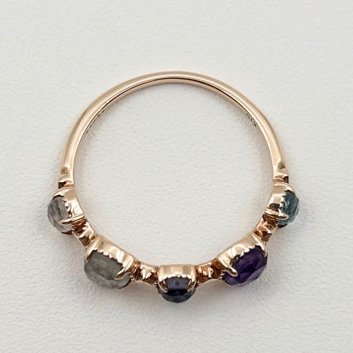 美品 9号 agete アガット K10 マルチストーン リング 指輪 マルチ