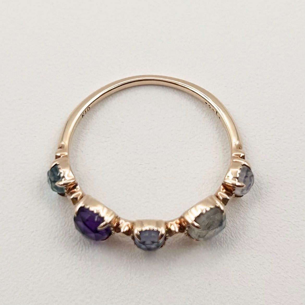 美品 9号 agete アガット K10 マルチストーン リング 指輪 マルチ
