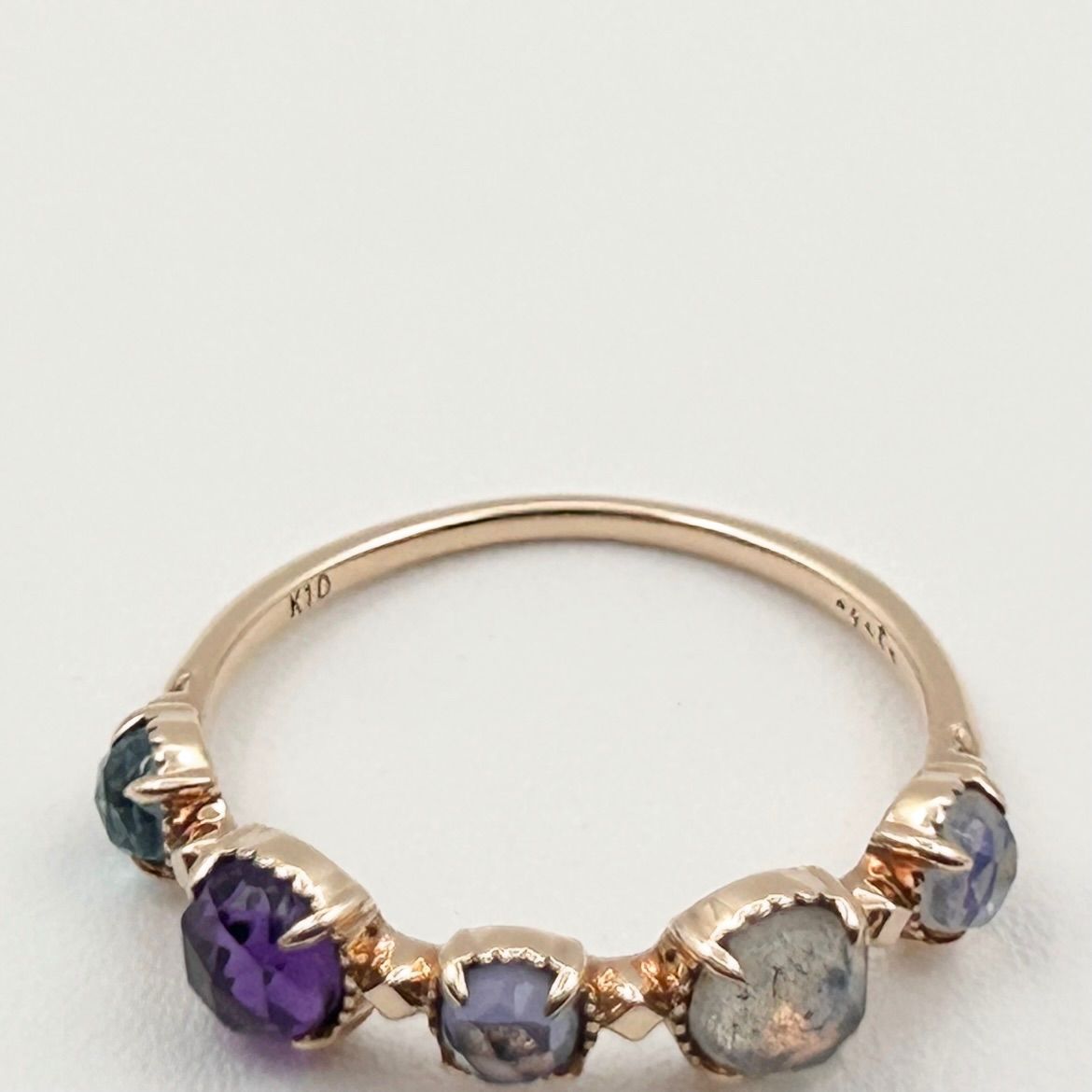 【agete】k10×マルチカラー天然石 9号 リング agete】k10×マルチカラー天然石 9号 リング K10マルチストーンリング