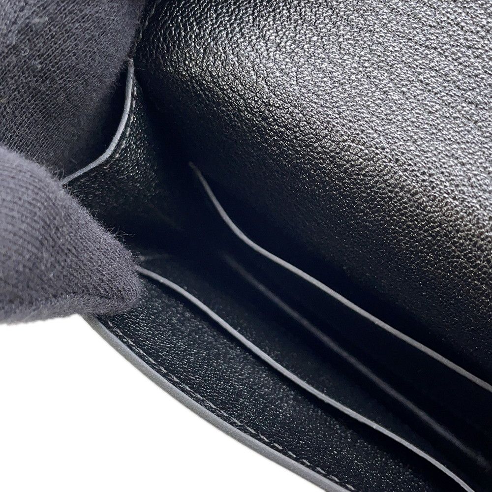  エルメス 財布 ロウリス ルリ スリム ブラック ゴールド金具 シェブルミゾル U刻印 黒 二つ折り財布 折り財布