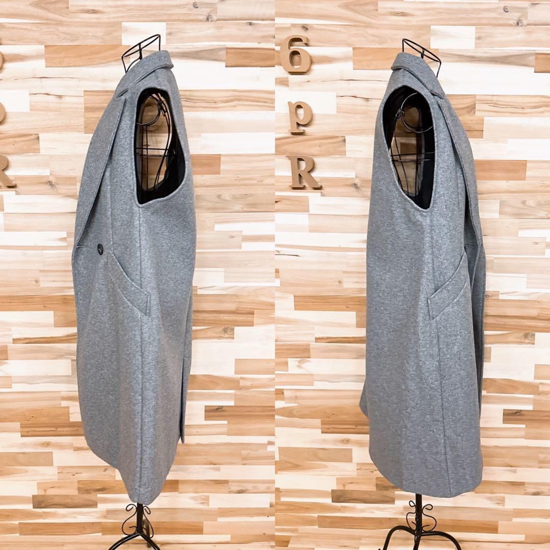  ザラ テーラード ダブルブレスト ロング ベスト コート XS グレー ベスト ジレ ベスト ジレ ビスチェ