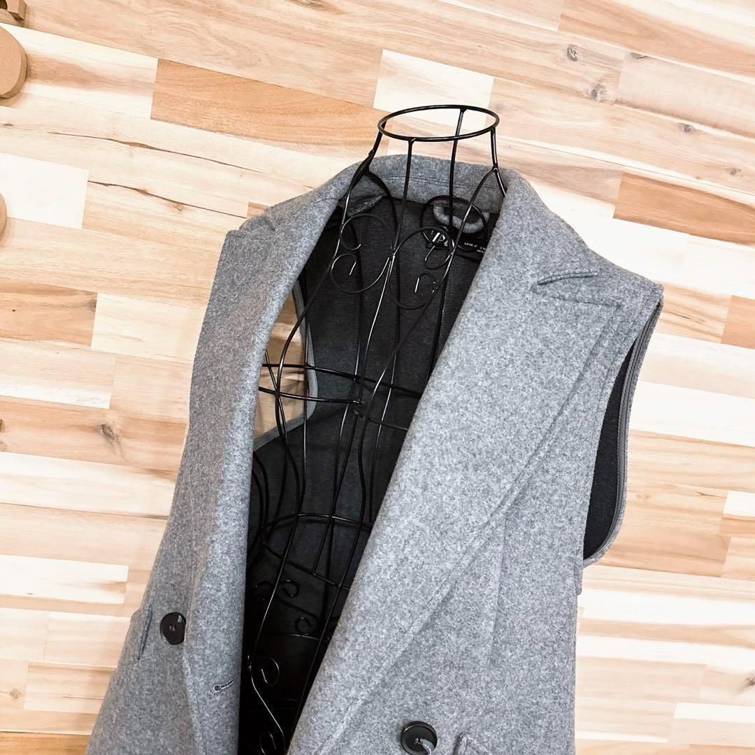 ザラ テーラード ダブルブレスト ロング ベスト コート XS グレー