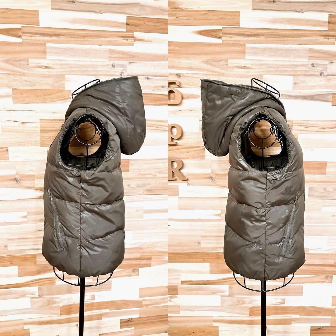 美品【ムータマリン】フェザー ダウン ゴルフ ベスト 迷彩カモ柄 M