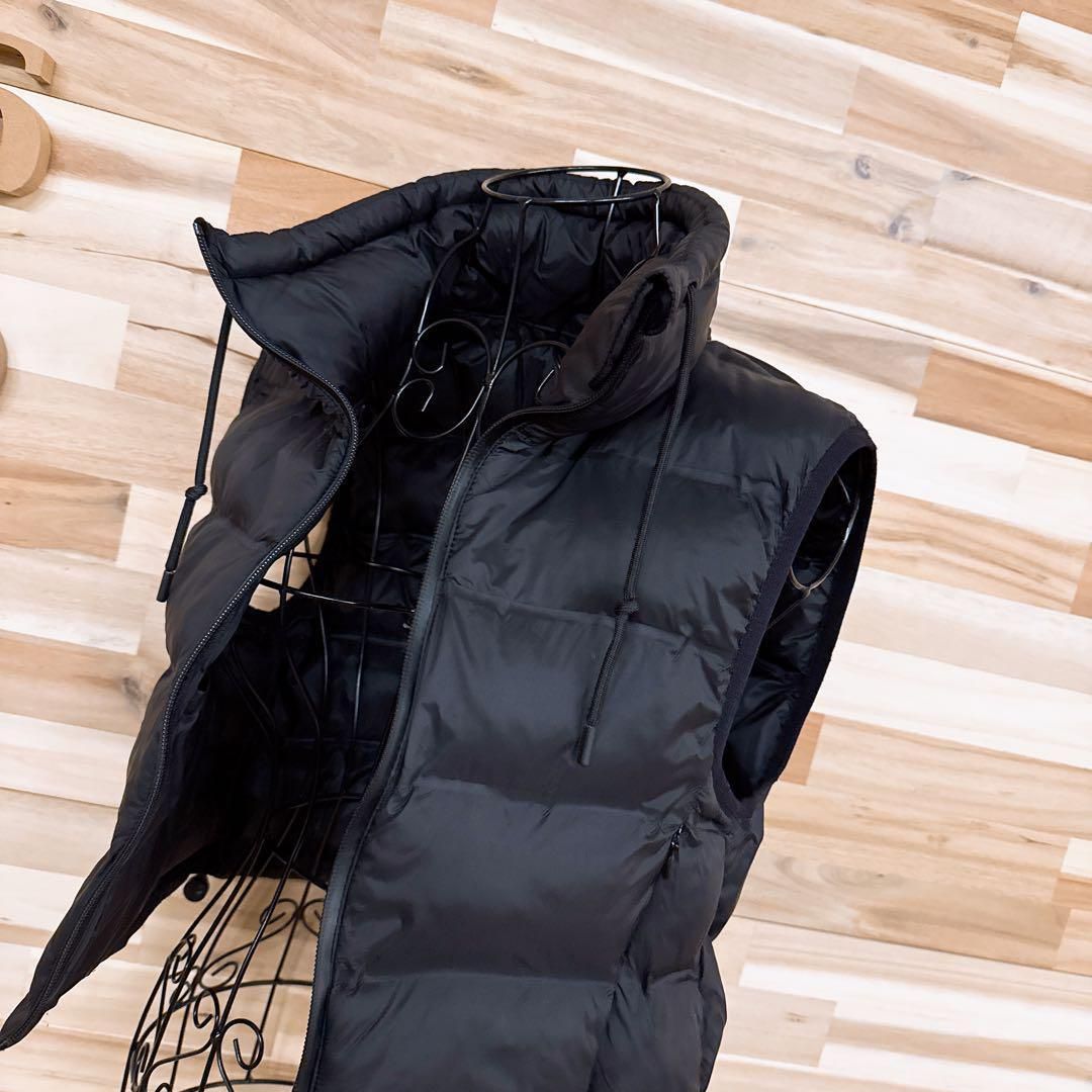 ザラ ショート丈 クロップド キルティング 中綿 ベスト XS 黒ブラック